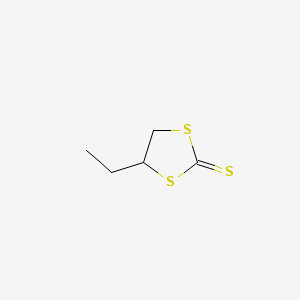 molecular formula C5H8S3 B12653726 4-Ethyl-1,3-dithiolane-2-thione CAS No. 78186-85-3