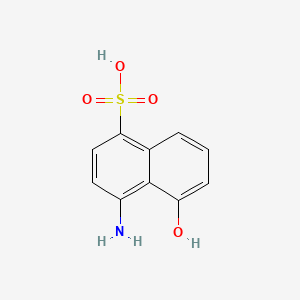 molecular formula C10H9NO4S B1265376 1-萘磺酸，4-氨基-5-羟基- CAS No. 83-64-7