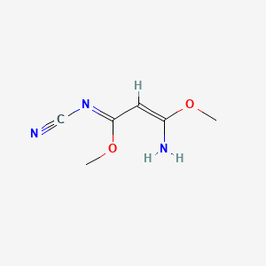 molecular formula C6H9N3O2 B12653803 Methyl 3-amino-N-cyano-3-methoxyacrylimidate CAS No. 77087-96-8