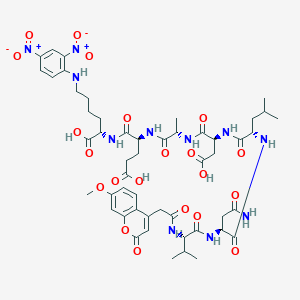 (2S)-2-[[(2S)-2-[[(2S)-2-[[(2S)-2-[[(2S)-2-[[(2S)-4-amino-2-[[(2S)-2-[[2-(7-methoxy-2-oxochromen-4-yl)acetyl]amino]-3-methylbutanoyl]amino]-4-oxobutanoyl]amino]-4-methylpentanoyl]amino]-3-carboxypropanoyl]amino]propanoyl]amino]-4-carboxybutanoyl]amino]-6-(2,4-dinitroanilino)hexanoic acid