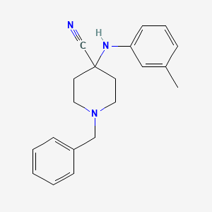 molecular formula C20H23N3 B1265548 1-Benzyl-4-(m-toluidino)piperidine-4-carbonitrile CAS No. 972-18-9