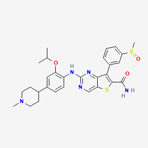 2-[4-(1-Methylpiperidin-4-yl)-2-propan-2-yloxyanilino]-7-(3-methylsulfinylphenyl)thieno[3,2-d]pyrimidine-6-carboxamide