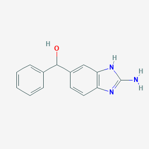 molecular formula C14H13N3O B126556 1H-苯并咪唑-5-甲醇，2-氨基-α-苯基- CAS No. 75501-05-2