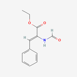 molecular formula C12H13NO3 B12655647 Ethyl 2-formamido phenyl acrylate CAS No. 25315-34-8