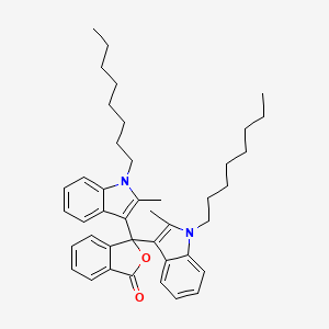 molecular formula C42H52N2O2 B1265629 1(3H)-异苯并呋喃酮，3,3-双(2-甲基-1-辛基-1H-吲哚-3-基)- CAS No. 50292-95-0