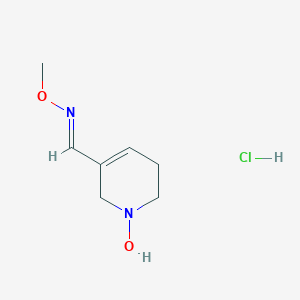 B126578 3-Pyridinecarboxaldehyde, 1,2,5,6-tetrahydro-1-hydroxy-, O-methyloxime, monohydrochloride, (E)- CAS No. 145427-94-7
