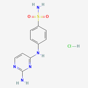 molecular formula C10H12ClN5O2S B1265913 4-[(2-Aminopyrimidin-4-yl)amino]benzene-1-sulfonamide hydrochloride CAS No. 22199-93-5