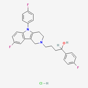 molecular formula C27H26ClF3N2O B1266011 4-[8-氟-5-(4-氟苯基)-3,4-二氢-1H-吡啶并[4,3-b]吲哚-2-基]-1-(4-氟苯基)丁醇；盐酸盐 CAS No. 58038-94-1