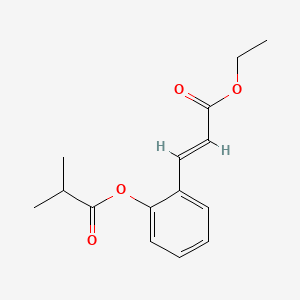 B12660198 Ethyl 3-(2-(2-methyl-1-oxopropoxy)phenyl)acrylate CAS No. 84824-82-8