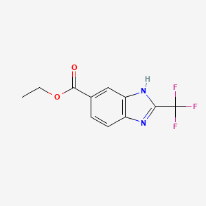 molecular formula C11H9F3N2O2 B1266091 ethyl 2-(trifluoromethyl)-1H-1,3-benzodiazole-5-carboxylate CAS No. 89457-09-0