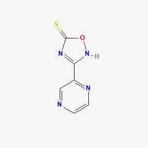 1,2,4-Oxadiazole-5(2H)-thione, 3-pyrazinyl-