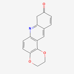 molecular formula C15H11NO3 B12661193 1,4-Dioxano(5,6-a)acridin-9-one CAS No. 184582-58-9