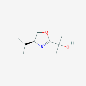 B126613 2-Oxazolemethanol,4,5-dihydro-alpha,alpha-dimethyl-4-(1-methylethyl)-,(4S)-(9CI) CAS No. 155631-48-4