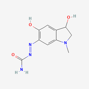 molecular formula C10H12N4O3 B1266161 (3,5-Dihydroxy-1-methyl-2,3-dihydroindol-6-yl)iminourea CAS No. 30552-37-5