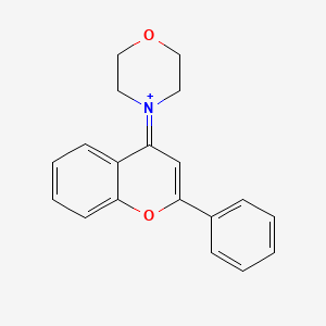 molecular formula C19H18NO2+ B12661782 1-Benzopyranium, 4-(4-morpholinyl)-2-phenyl- CAS No. 5442-01-3