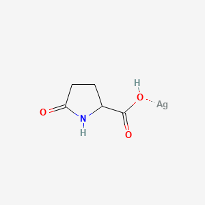 molecular formula C5H7AgNO3 B12661942 (5-Oxo-DL-prolinato-N1,O2)silver CAS No. 94276-39-8