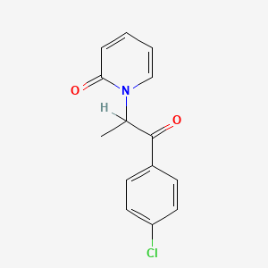 molecular formula C14H12ClNO2 B12661987 2(1H)-Pyridinone, 1-(2-(4-chlorophenyl)-1-methyl-2-oxoethyl)- CAS No. 108664-56-8