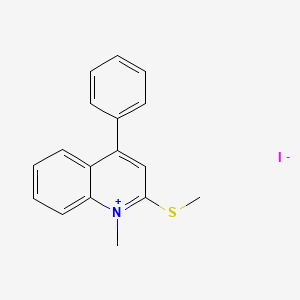 molecular formula C17H16INS B12662019 Quinolinium, 1-methyl-2-(methylthio)-4-phenyl-, iodide CAS No. 2584-35-2