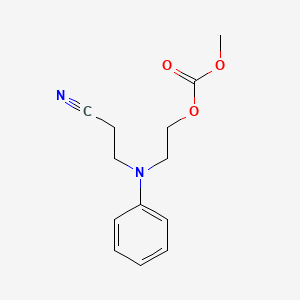 molecular formula C13H16N2O3 B12662295 2-((2-Cyanoethyl)anilino)ethyl methyl carbonate CAS No. 93839-02-2