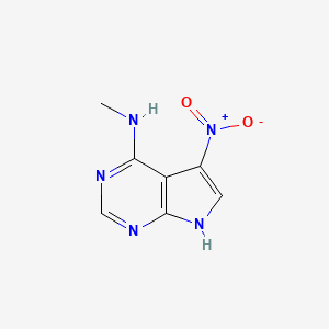 molecular formula C7H7N5O2 B12662297 N-methyl-5-nitro-7H-pyrrolo[2,3-d]pyrimidin-4-amine CAS No. 22277-02-7