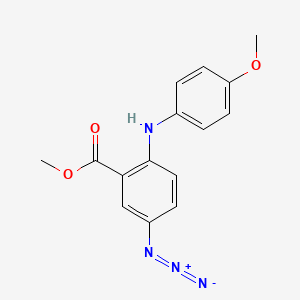 molecular formula C15H14N4O3 B12662610 Methyl 5-azido-2-(4-methoxyphenyl)aminobenzoate CAS No. 64134-59-4