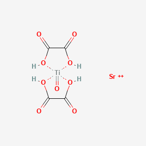 molecular formula C4H4O9SrTi+2 B12662648 Strontium bis(oxalato(2-)-O,O')oxotitanate(2-) CAS No. 14220-20-3