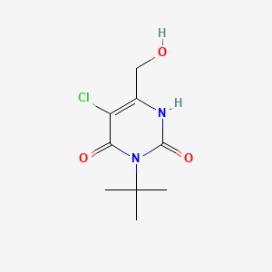 molecular formula C9H13ClN2O3 B1266267 2,4(1h,3h)-嘧啶二酮，5-氯-3-(1,1-二甲基乙基)-6-(羟甲基)- CAS No. 25546-02-5