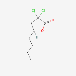 molecular formula C8H12Cl2O2 B12662682 5-Butyl-3,3-dichlorodihydrofuran-2(3H)-one CAS No. 34619-37-9