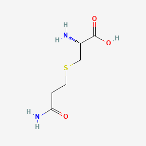 molecular formula C6H12N2O3S B12662689 Alanine, 3-((2-carbamoylethyl)thio)- CAS No. 3958-15-4