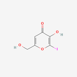 molecular formula C6H5IO4 B12662707 4H-Pyran-4-one, 3-hydroxy-6-(hydroxymethyl)-2-iodo- CAS No. 40838-33-3