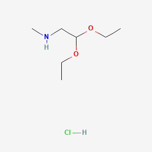 molecular formula C7H17NO2.ClH<br>C7H18ClNO2 B12662862 2,2-Diethoxyethyl(methyl)ammonium chloride CAS No. 54170-19-3