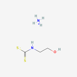 molecular formula C3H10N2OS2 B12662922 Ammonium (hydroxyethyl)dithiocarbamate CAS No. 38123-09-0