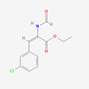 molecular formula C12H12ClNO3 B12662940 Ethyl 2-formamido (3-chlorophenyl) acrylate CAS No. 137013-29-7