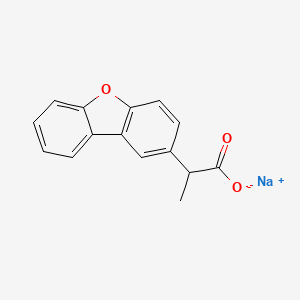 molecular formula C15H11NaO3 B12662947 Sodium alpha-methyldibenzofuran-2-acetate CAS No. 51498-24-9