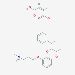molecular formula C25H29NO7 B012663 (Z)-3-(2-(2-(Dimethylamino)propoxy(and 1-methylethoxy))phenoxy)-4-phenyl-3-buten-2-one maleate CAS No. 106064-06-6