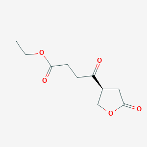 molecular formula C10H14O5 B12663010 3-Furanbutanoic acid, tetrahydro-gamma,5-dioxo-, ethyl ester CAS No. 72252-46-1