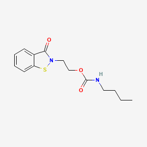 molecular formula C14H18N2O3S B12663023 2-(3-oxo-1,2-benzothiazol-2-yl)ethyl N-butylcarbamate CAS No. 183136-09-6