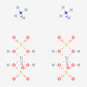 molecular formula H16N2O18S4Ti2+2 B12663065 Diammonium oxobis(sulphato(2-)-O)titanate(2-) CAS No. 19468-86-1