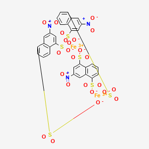 molecular formula C30H15Fe2N3O24S6 B12663069 Iron 3-nitronaphthalene-1,5-disulphonate CAS No. 93839-97-5