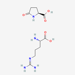 molecular formula C11H21N5O5 B1266307 L-精氨酸-L-吡咯谷氨酸 CAS No. 56265-06-6