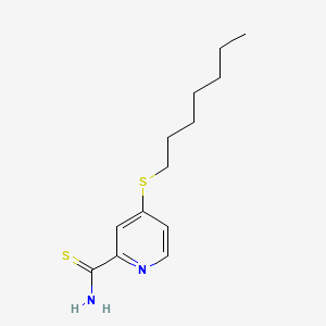 molecular formula C13H20N2S2 B12663082 2-Pyridinecarbothioamide, 4-(heptylthio)- CAS No. 186044-65-5