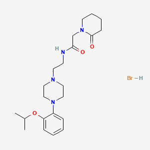 molecular formula C22H35BrN4O3 B12663087 2-(2-oxopiperidin-1-yl)-N-[2-[4-(2-propan-2-yloxyphenyl)piperazin-1-yl]ethyl]acetamide;hydrobromide CAS No. 404908-10-7