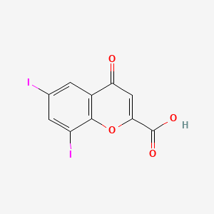 molecular formula C10H4I2O4 B12663117 6,8-Diiodo-4-oxo-4H-1-benzopyran-2-carboxylic acid CAS No. 94088-66-1