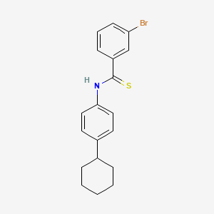 molecular formula C19H20BrNS B12663146 Benzenecarbothioamide, 3-bromo-N-(4-cyclohexylphenyl)- CAS No. 147701-89-1