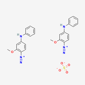 molecular formula C26H24N6O6S B12663150 4-anilino-2-methoxybenzenediazonium;sulfate CAS No. 29377-89-7