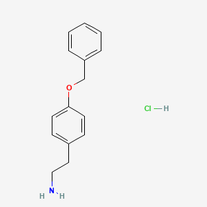 molecular formula C15H18ClNO B1266318 Benzeneethanamine, 4-(phenylmethoxy)-, hydrochloride CAS No. 2982-54-9