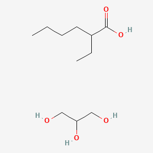 molecular formula C11H24O5 B12663301 Hexanoic acid, 2-ethyl-, monoester with 1,2,3-propanetriol CAS No. 126042-44-2