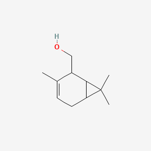 molecular formula C11H18O B12663376 3,7,7-Trimethylbicyclo(4.1.0)hept-3-ene-2-methanol CAS No. 70424-76-9