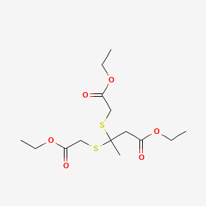 molecular formula C14H24O6S2 B12663422 Ethyl 3,3-bis((2-ethoxy-2-oxoethyl)thio)butyrate CAS No. 67959-61-9