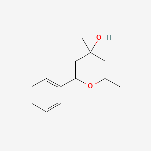 molecular formula C13H18O2 B12663427 Tetrahydro-2,4-dimethyl-6-phenyl-2H-pyran-4-ol CAS No. 84145-51-7